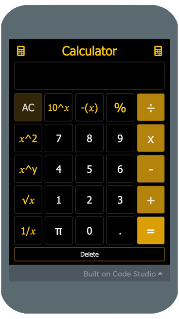 Calculator — Code.org App Lab project
