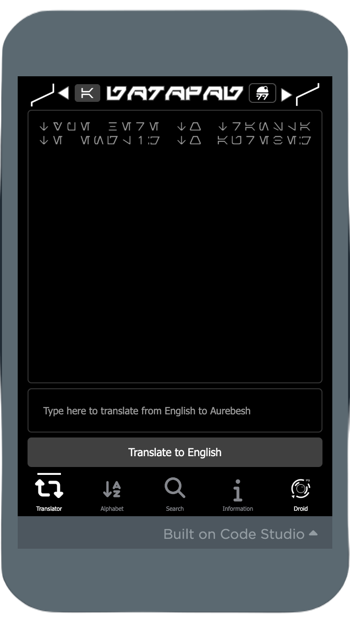 Star Wars Datapad — Code.org App Lab project
