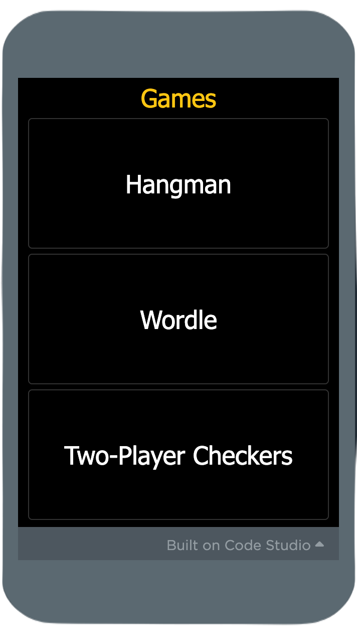 Games — Hangman, Wordle and Two-Player Checkers
